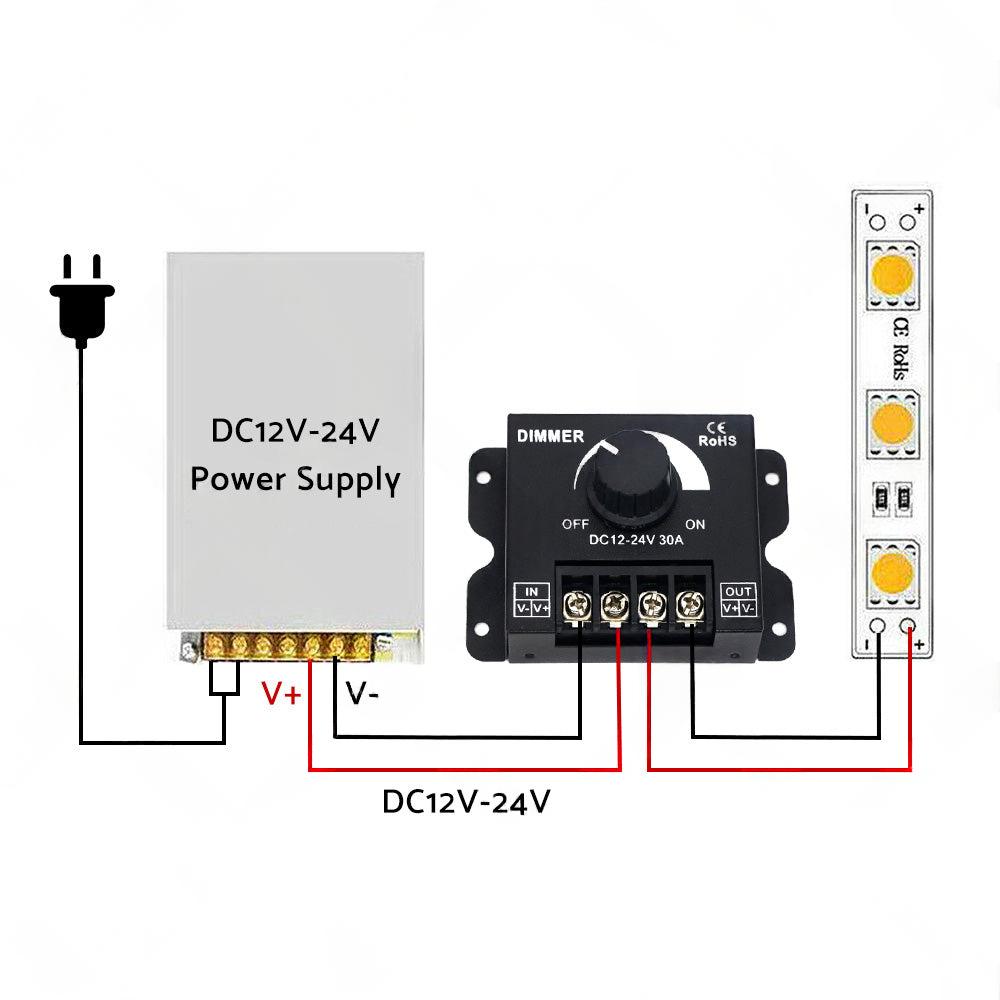 12V-24V Metal LED Switch Dimmer Controller Manual Operation for Strip Light.