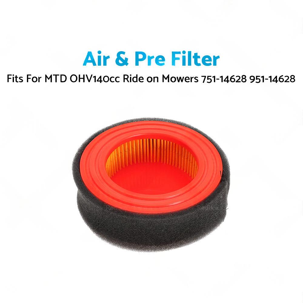 Air  and  Pre Filter For MTD OHV140cc Ride on Mowers 751-14628 951-14628.