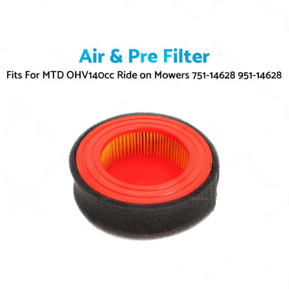 Air  and  Pre Filter For MTD OHV140cc Ride on Mowers 751-14628 951-14628.