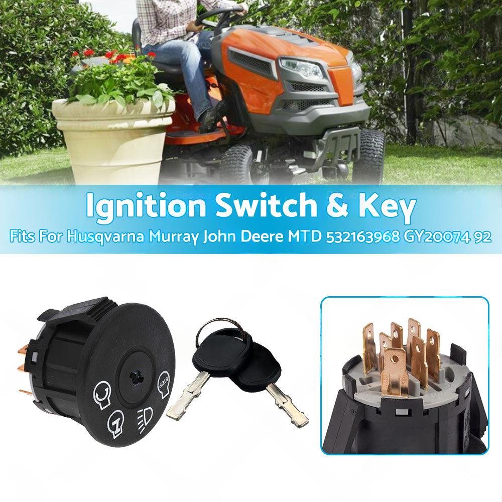 Ignition Switch  and  Key For Husqvarna Murray John Deere MTD 532163968 GY20074 92.