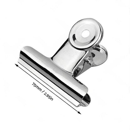 6/12PCS Stainless Steel Bulldog Paper Clip Metal Office Binder Grip Clamp 75mm.