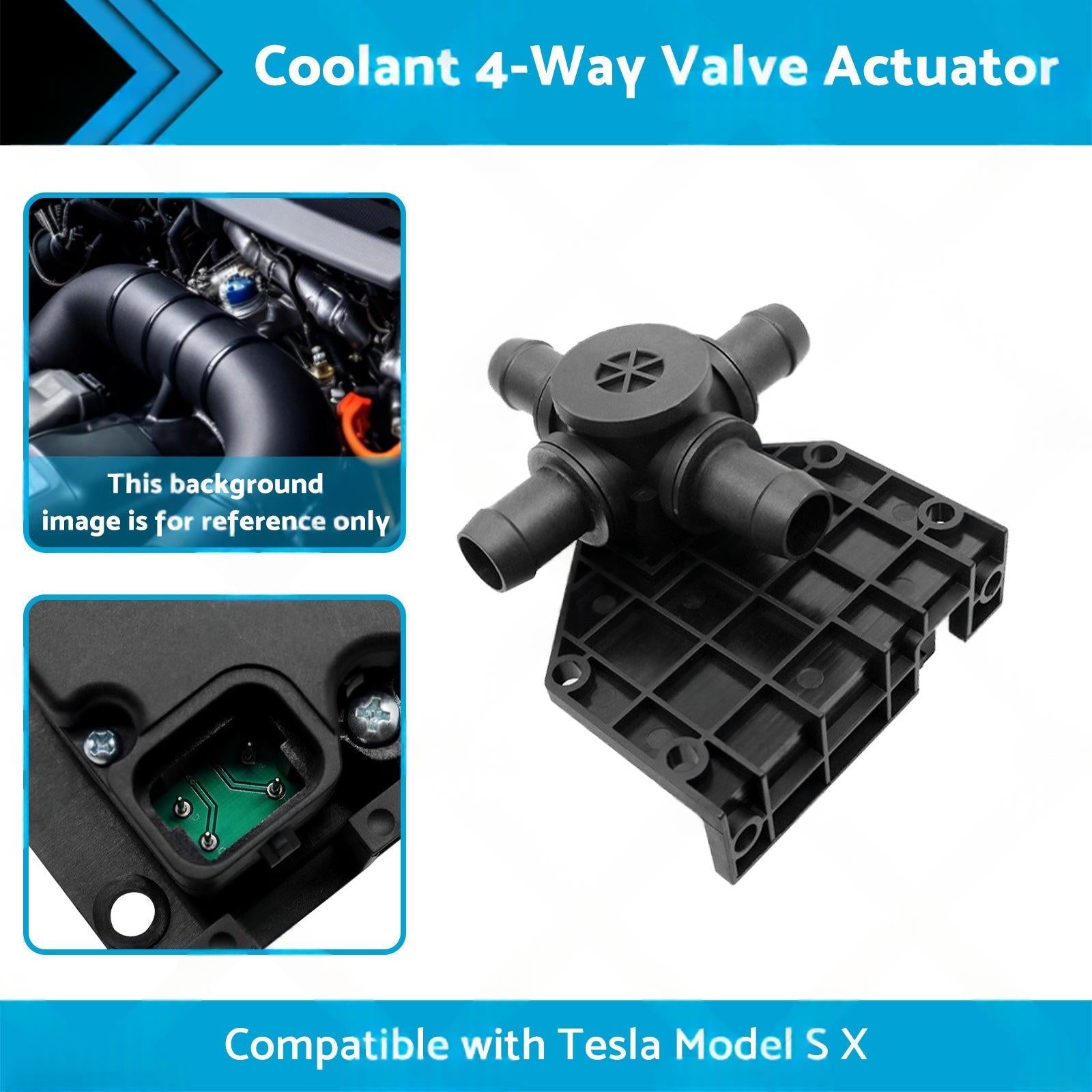 Coolant 4-Way Valve Actuator Suitable for 2012-2017 Tesla Model S X 6007370-00-B.