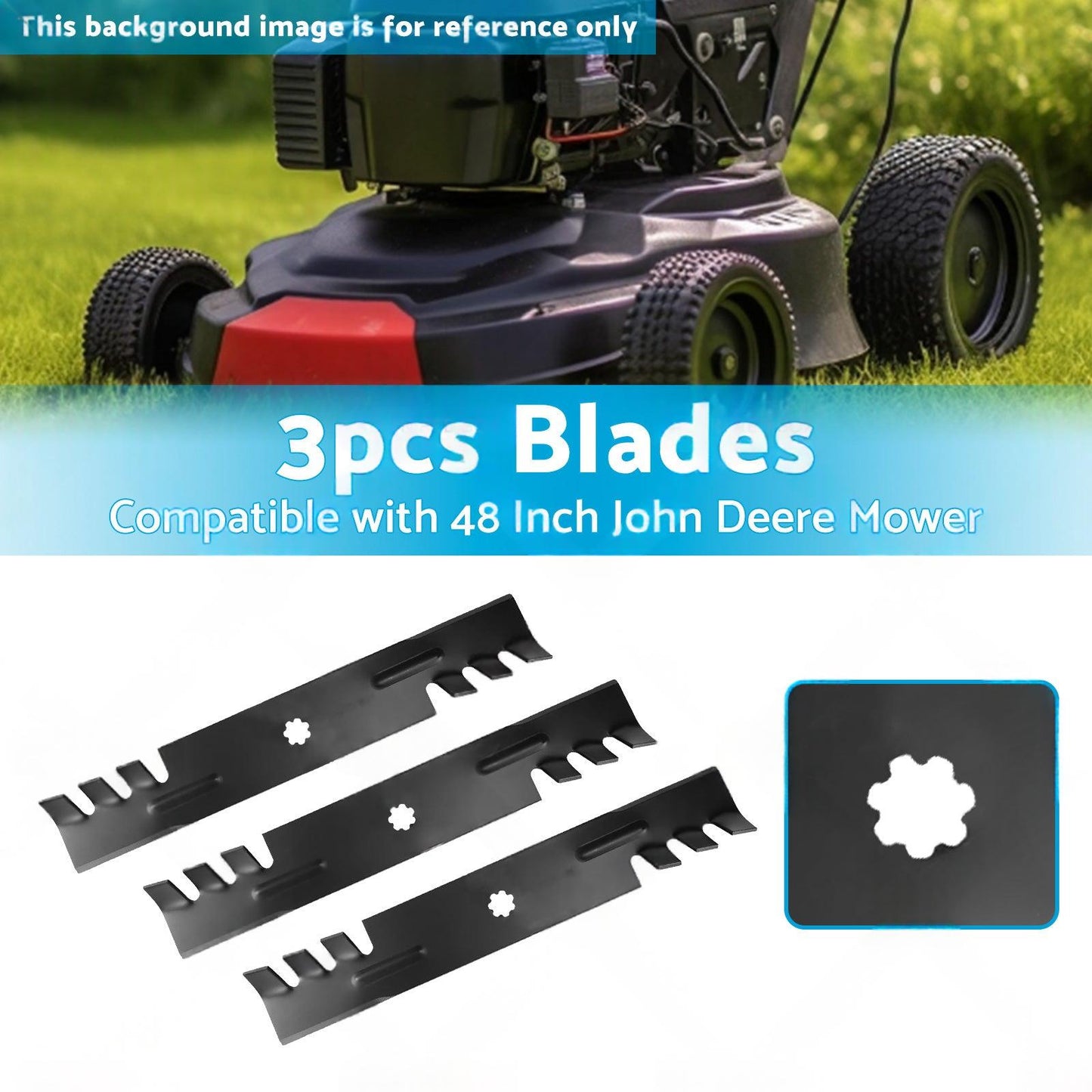 Blade Set for 48-Inch Mower Suitable For John Deere 155C / LA130 / LA140 Gx21784 / Gx21786 / GY20852.