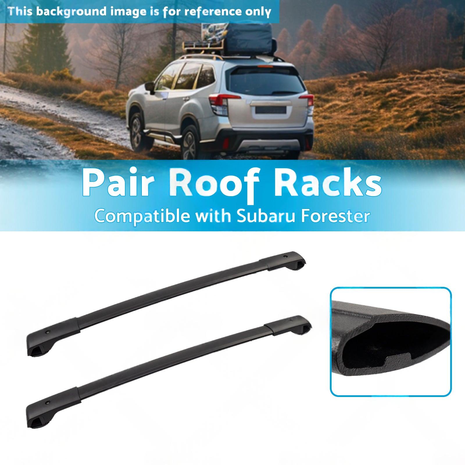 Pair Balck Roof Racks Cross Bars Suitable For Subaru Forester 2008-2021.