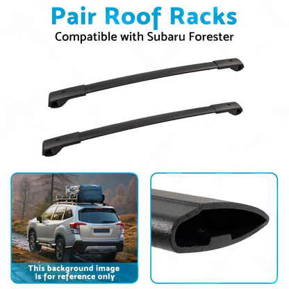 Pair Balck Roof Racks Cross Bars Suitable For Subaru Forester 2008-2021.