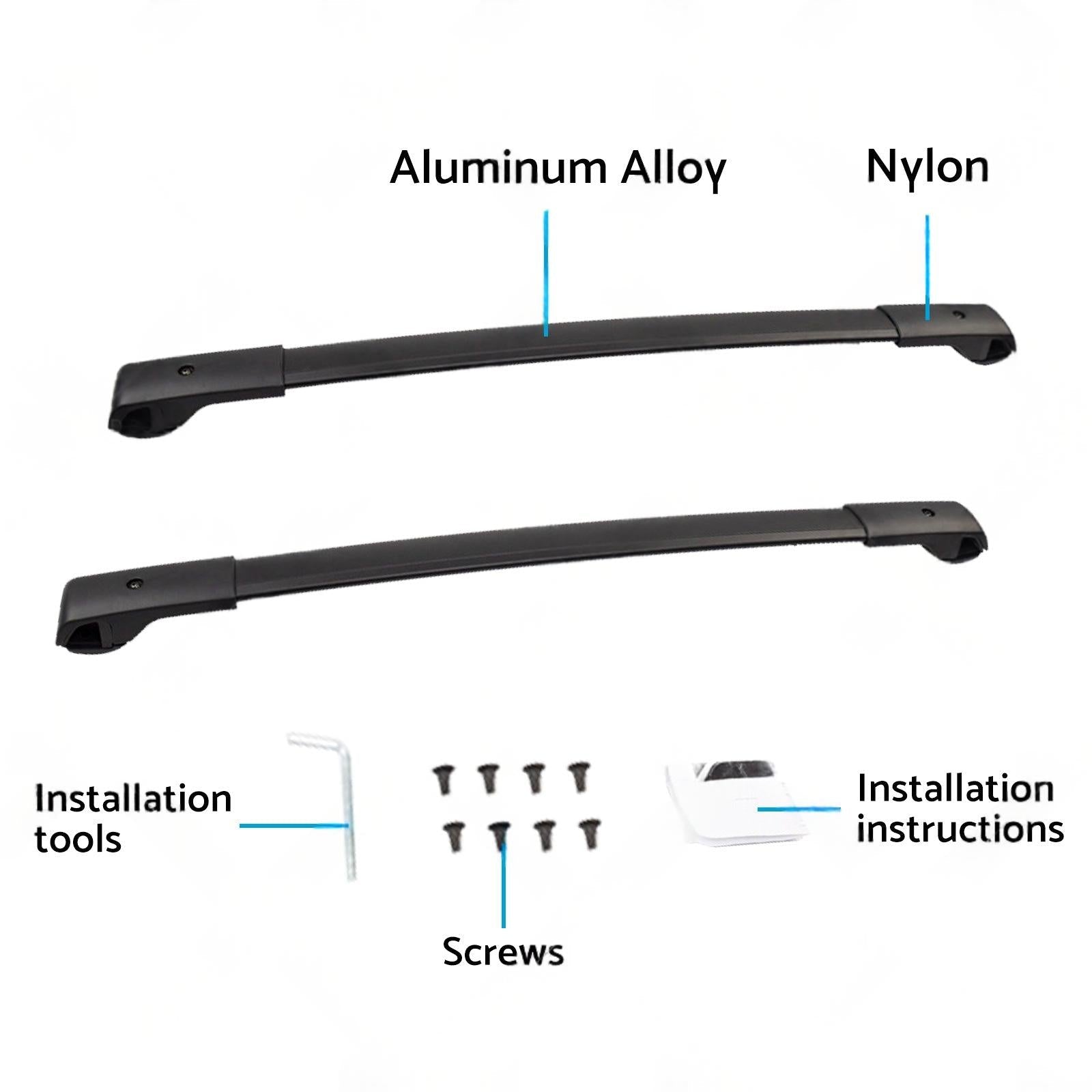 Pair Balck Roof Racks Cross Bars Suitable For Subaru Forester 2008-2021.
