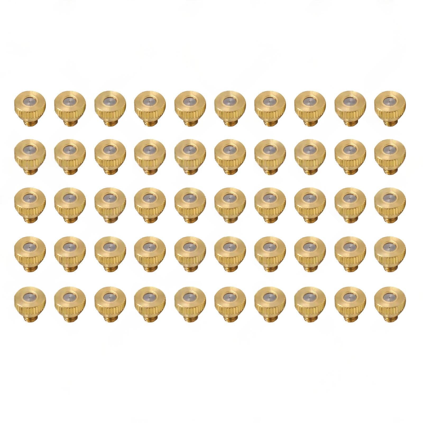 50x Brass Misting Nozzles 0.024 inch Suitable For Cooling System Water Mister Sprinkle.