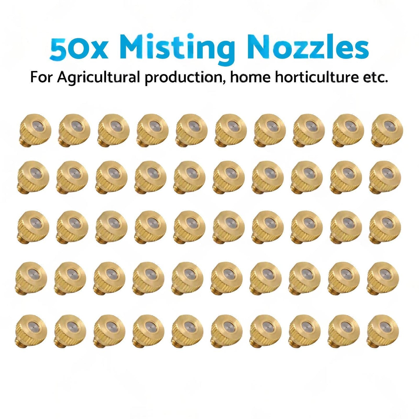 50x Brass Misting Nozzles 0.024 inch Suitable For Cooling System Water Mister Sprinkle.