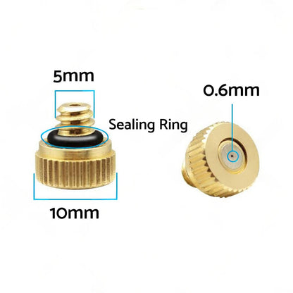 50x Brass Misting Nozzles 0.024 inch Suitable For Cooling System Water Mister Sprinkle.