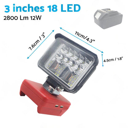 3in Wireless LED Work Light Torch Suitable For Milwaukee 18V Li-ion Battery.