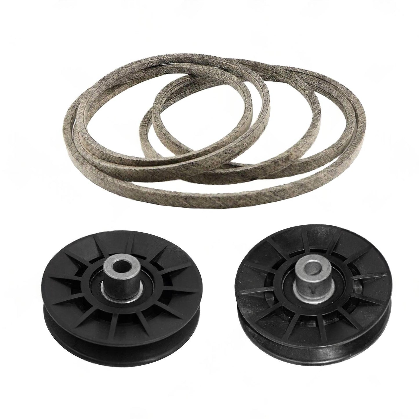 Belt with V-Idler Pulley & Flat Idler Pulley Suitable For Husqvarna LS / XLS / GTH / LGT Models.