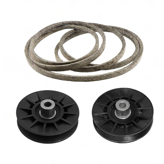 Belt with V-Idler Pulley & Flat Idler Pulley Suitable For Husqvarna LS / XLS / GTH / LGT Models.