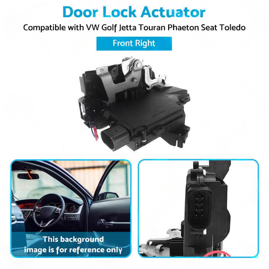 Front Right Door Lock Actuator 3D2837016A Suitable for VW Golf Jetta Touareg.