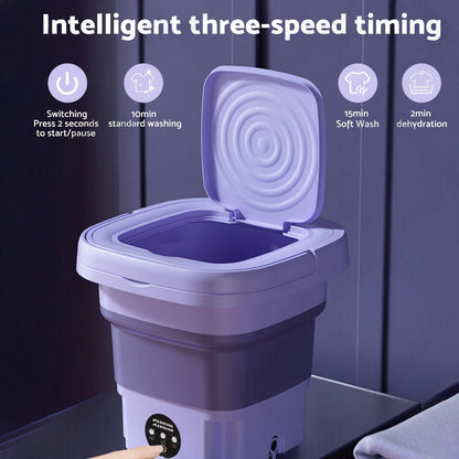 8L Foldable Portable Washing Machine with 3 Modes Deep Cleaning Automatic Washer 240V.