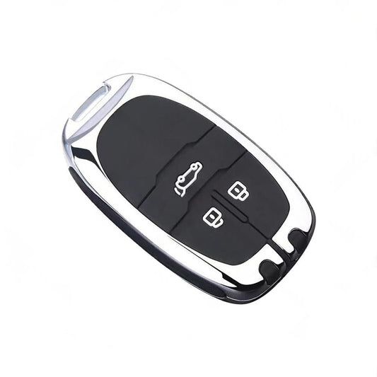 Zinc Alloy Remote Key Fob Case Cover Shell Silver Suitable For LDV D90 3-Button Key Fob.