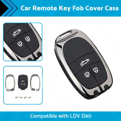 Zinc Alloy Remote Key Fob Case Cover Shell Suitable For LDV D90 3-Button Key Fob.
