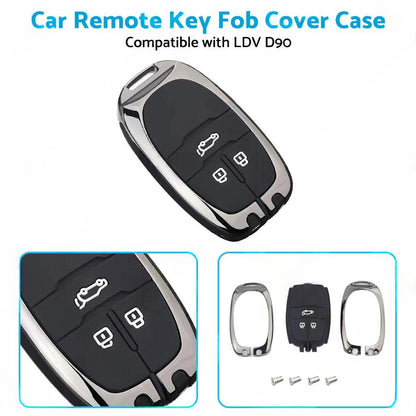 Zinc Alloy Remote Key Fob Case Cover Shell Suitable For LDV D90 3-Button Key Fob.