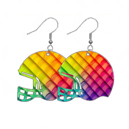 48PCS Sublimation Helmet Earring Blank MDF Double-Sided w  Hook and Jump Ring.
