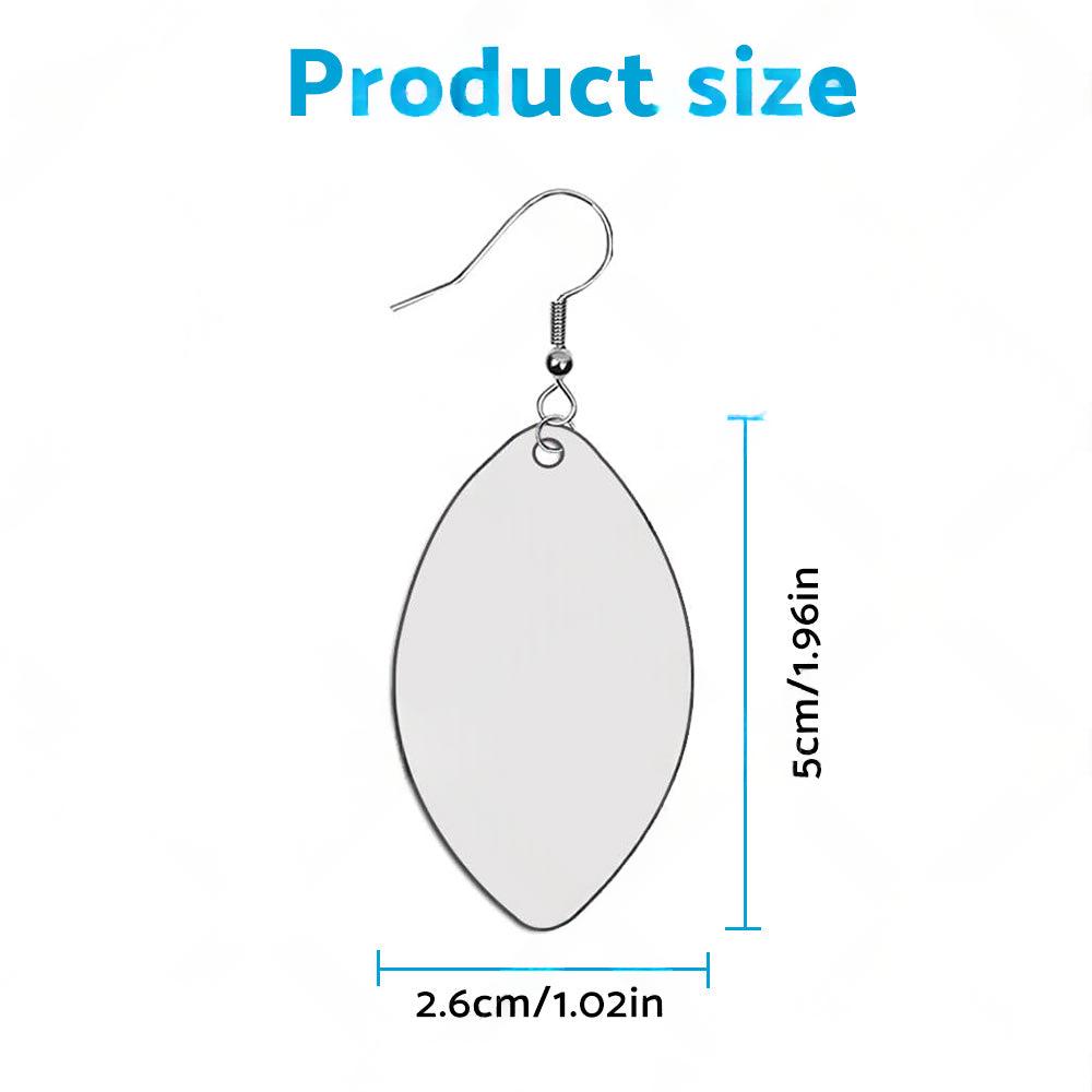 48PCS Sublimation Blank MDF Rugby Earring Double-Sided w  Hook and Jump Ring DIY.