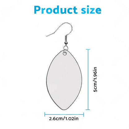48PCS Sublimation Blank MDF Rugby Earring Double-Sided w  Hook and Jump Ring DIY.