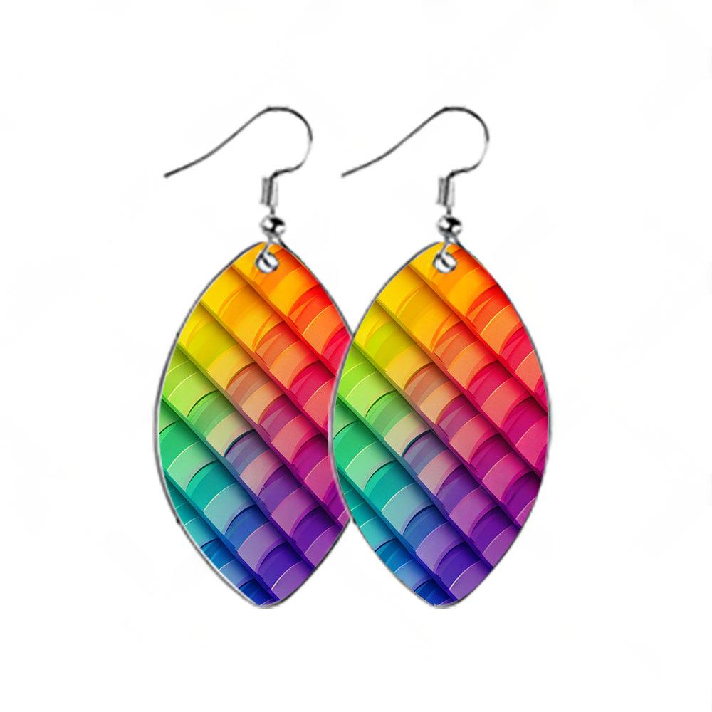 48PCS Sublimation Blank MDF Rugby Earring Double-Sided w  Hook and Jump Ring DIY.