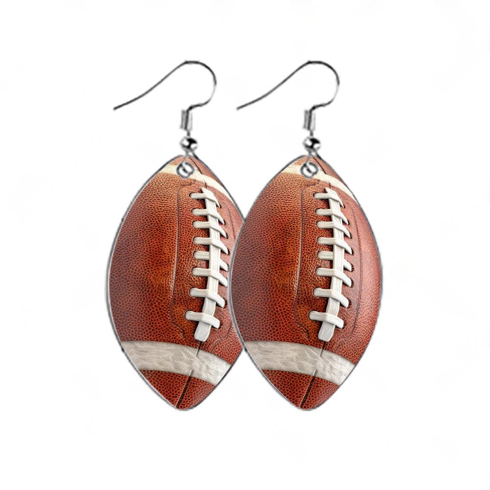 48PCS Sublimation Blank MDF Rugby Earring Double-Sided w  Hook and Jump Ring DIY.