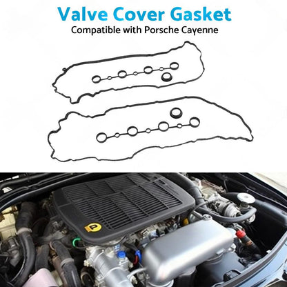 Left Right Valve Cover Gasket Spark Plug Seals Cam Gasket Suitable for Cayenne.