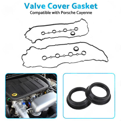Left Right Valve Cover Gasket Spark Plug Seals Cam Gasket Suitable for Cayenne.