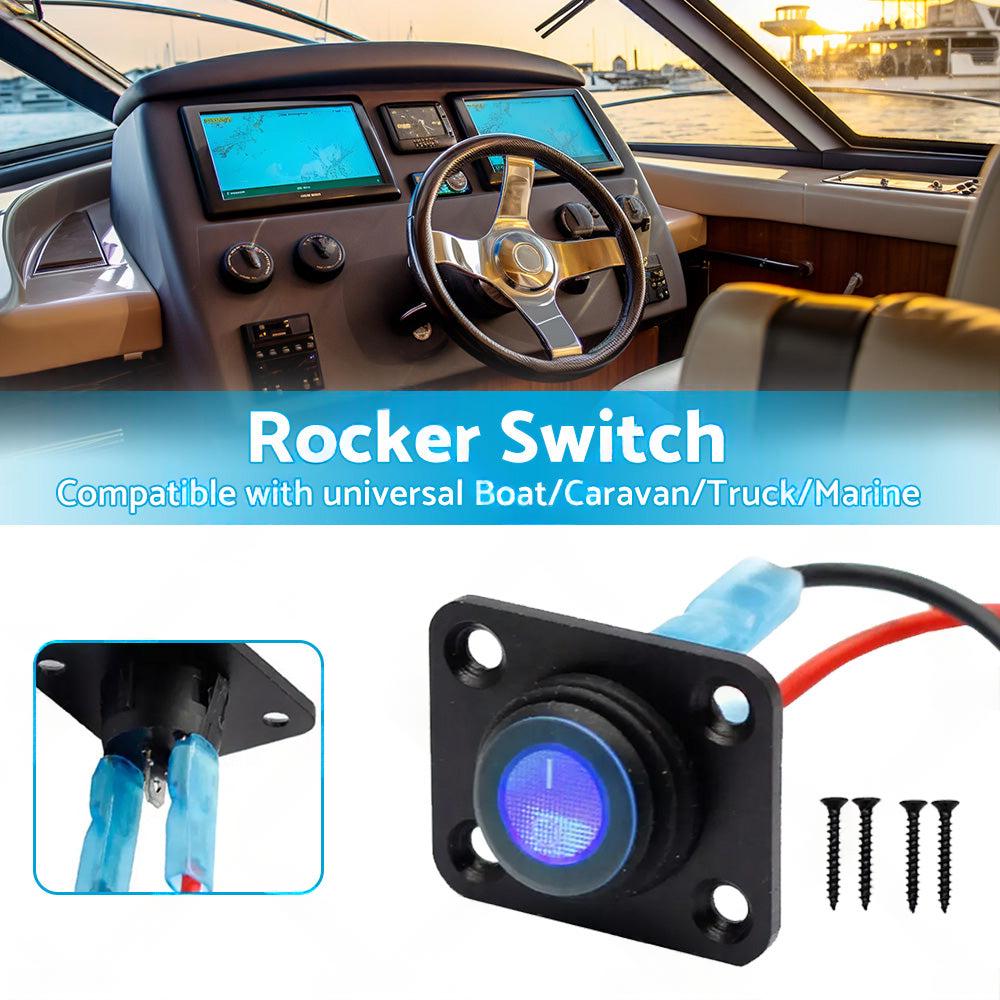 For Boat Caravan Truck Marine 12V 1 Gang Toggle Rocker Switch Panel ON OFF.