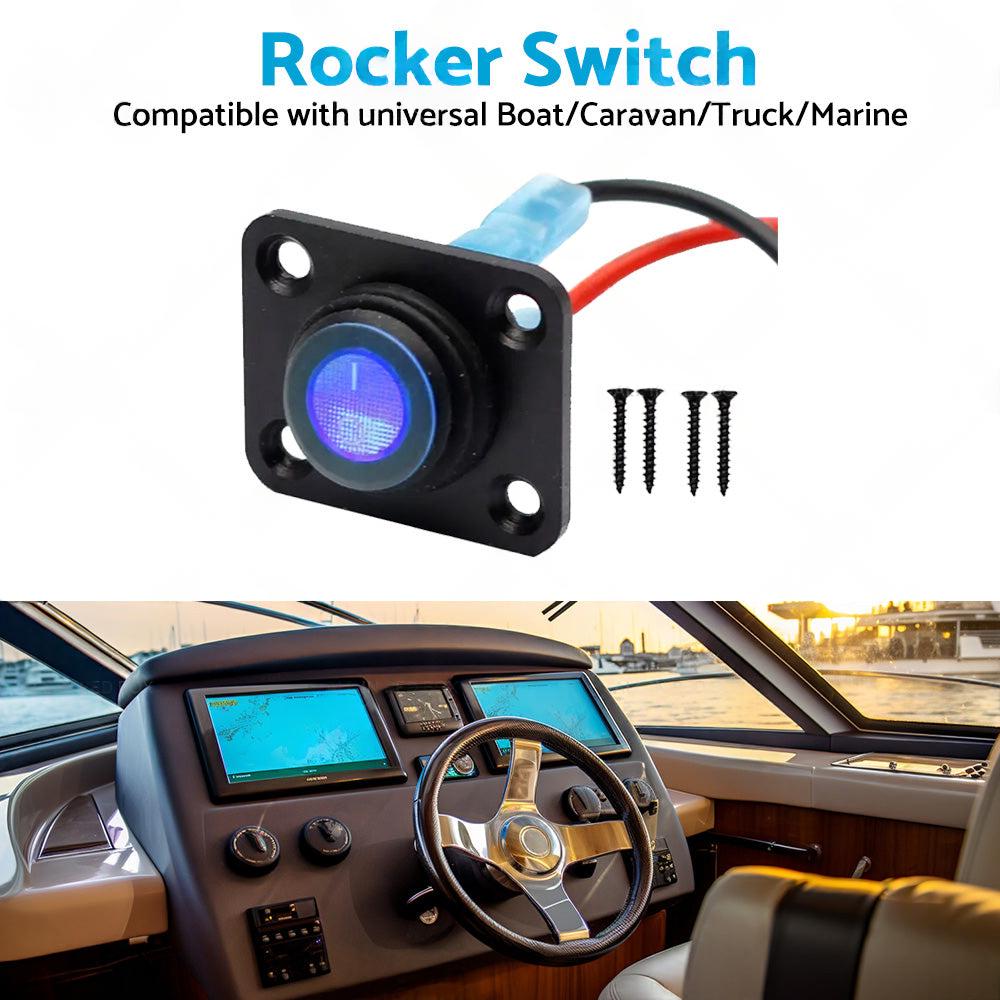 For Boat Caravan Truck Marine 12V 1 Gang Toggle Rocker Switch Panel ON OFF.