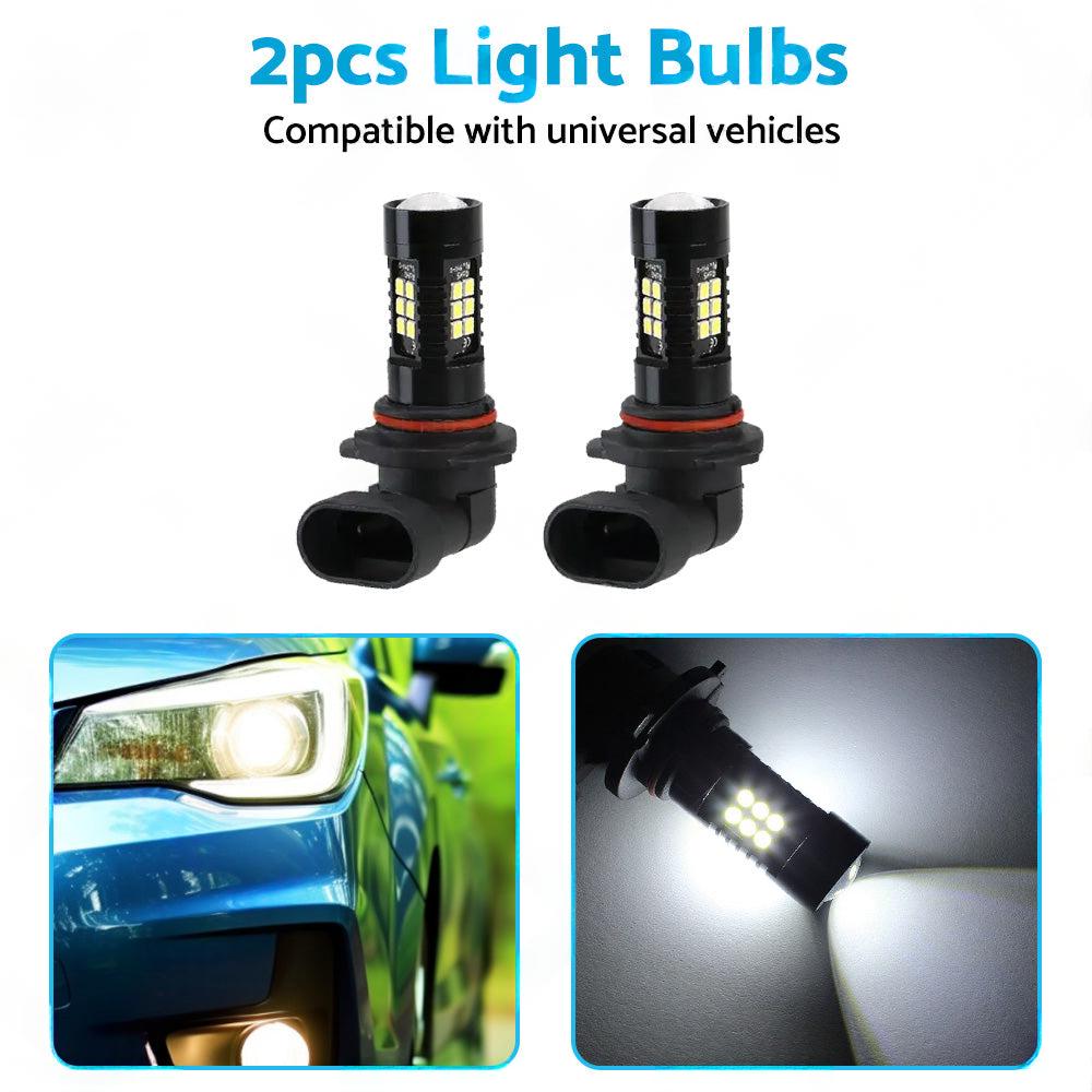 2PCS 9006 HB4 LED Fog Light 6000K White 3030 21 SMD Car Driving DRL Light Bulbs.