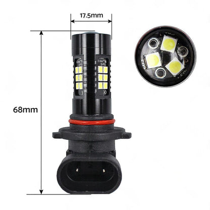2PCS 9006 HB4 LED Fog Light 6000K White 3030 21 SMD Car Driving DRL Light Bulbs.