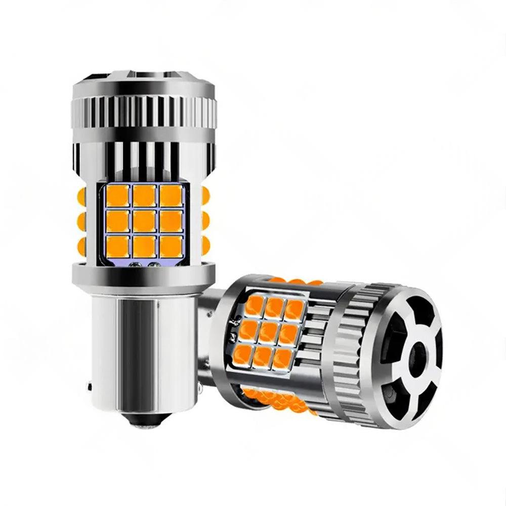 2PCS BA15S 1156 P21W LED Turn Signal Indicator Bulb Globe Amber No Hyper Flash.