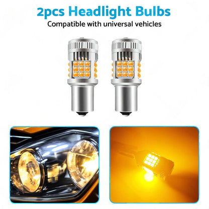 2PCS BA15S 1156 P21W LED Turn Signal Indicator Bulb Globe Amber No Hyper Flash.