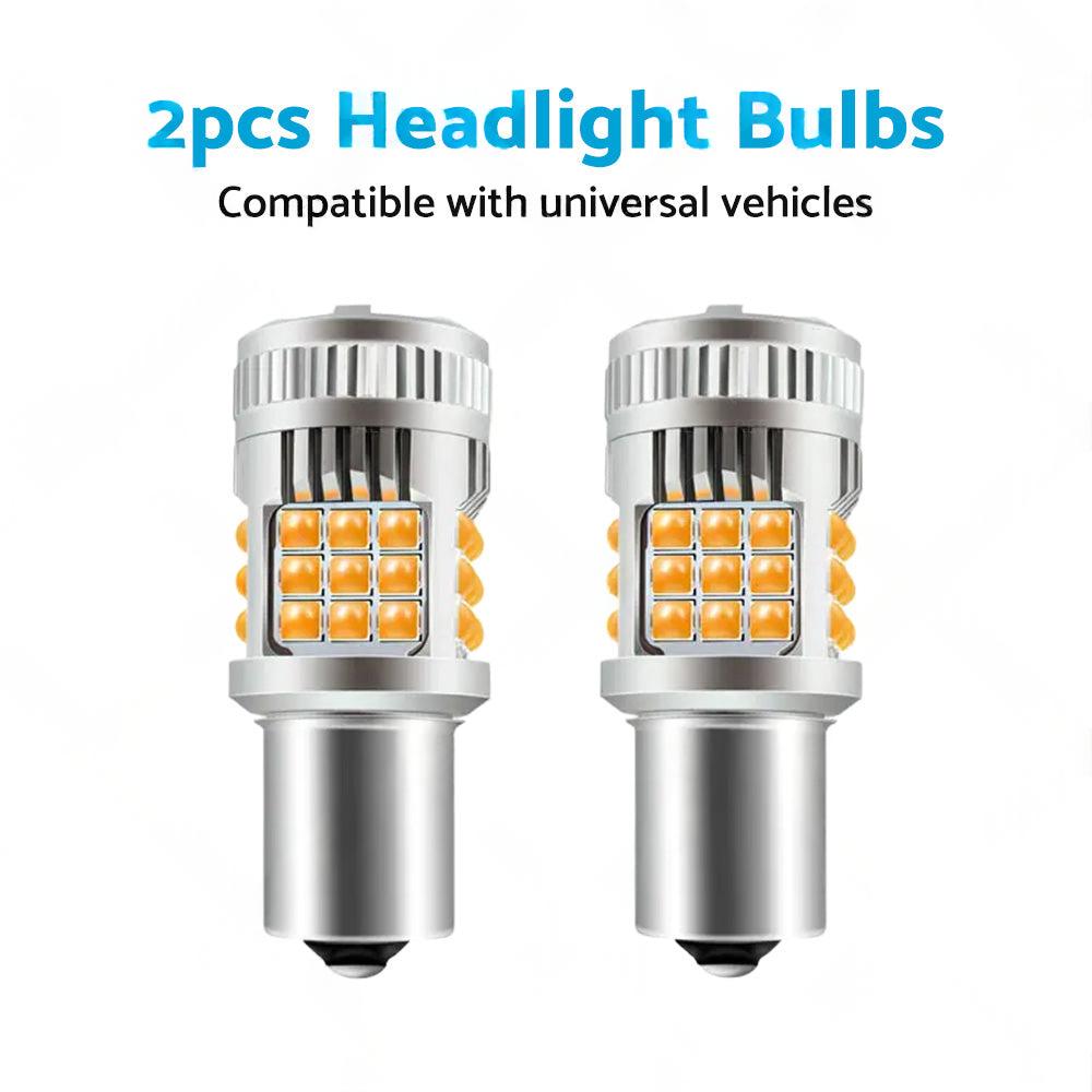 2PCS BA15S 1156 P21W LED Turn Signal Indicator Bulb Globe Amber No Hyper Flash.
