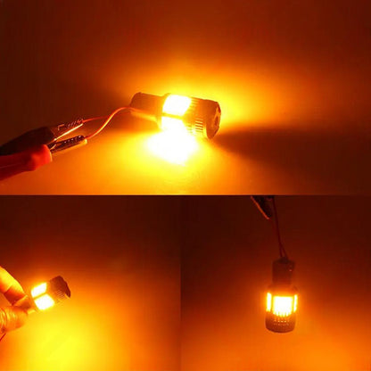 2PCS BA15S 1156 P21W LED Turn Signal Indicator Bulb Globe Amber No Hyper Flash.