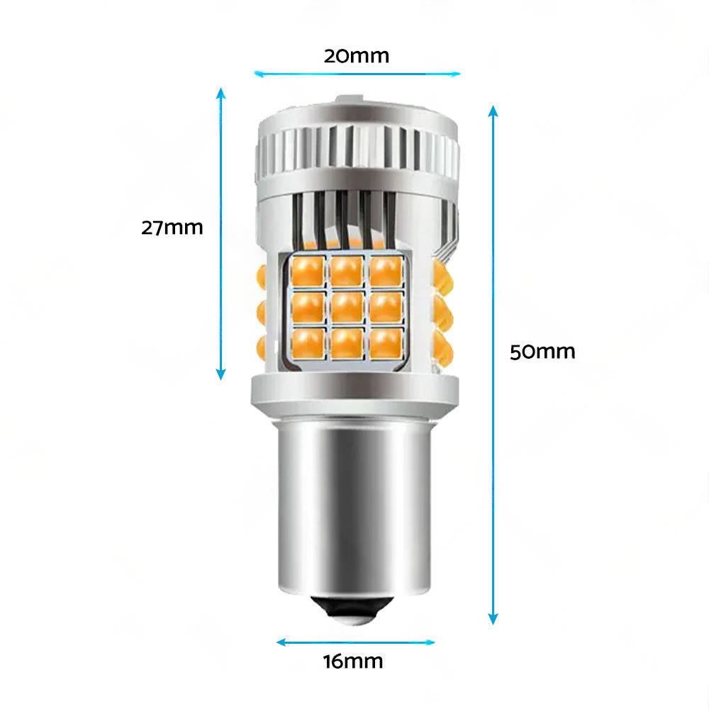 2PCS BA15S 1156 P21W LED Turn Signal Indicator Bulb Globe Amber No Hyper Flash.