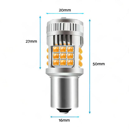 2PCS BA15S 1156 P21W LED Turn Signal Indicator Bulb Globe Amber No Hyper Flash.