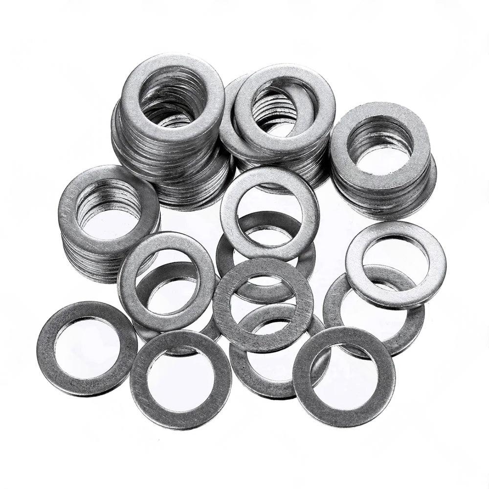 50PCS Car Engine Oil Crush Washers Drain Plug Gaskets ID 14mm , OD 22mm Aluminum.