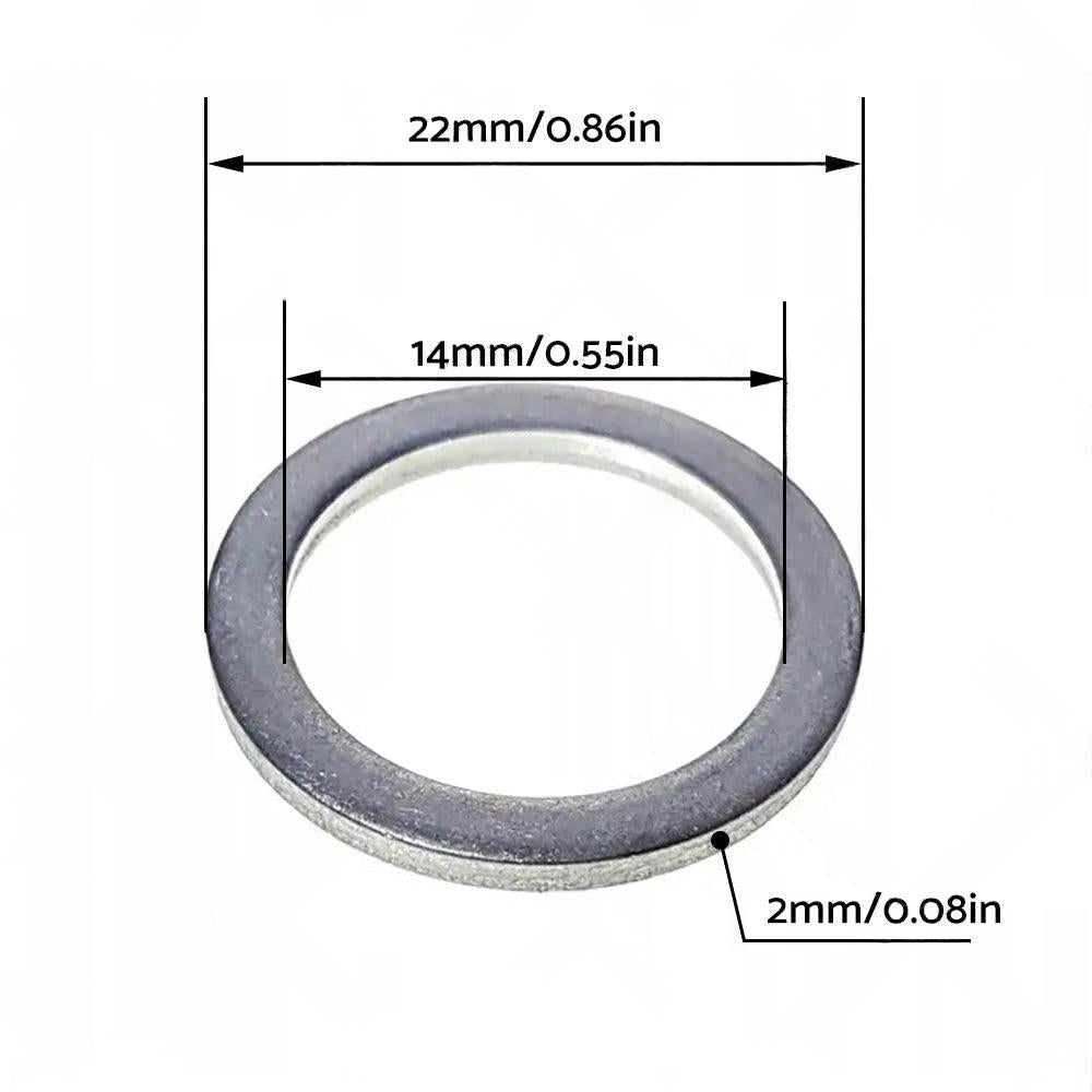 50PCS Car Engine Oil Crush Washers Drain Plug Gaskets ID 14mm , OD 22mm Aluminum.