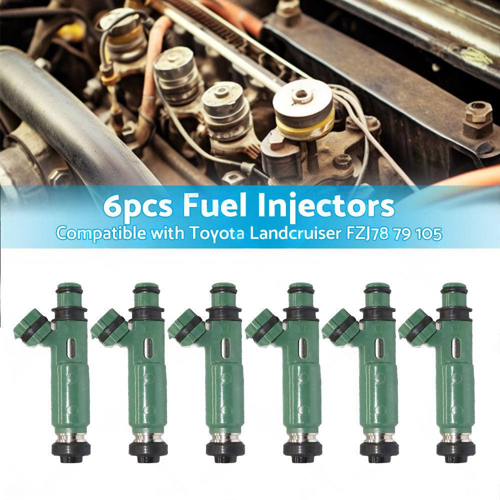 6PCS Fuel injector Suitable for Toyota Land cruiser FZJ78 79 80 105 4. 5L 1FZ-FE.
