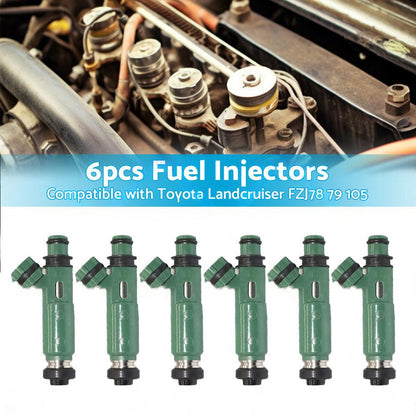 6PCS Fuel injector Suitable for Toyota Land cruiser FZJ78 79 80 105 4. 5L 1FZ-FE.