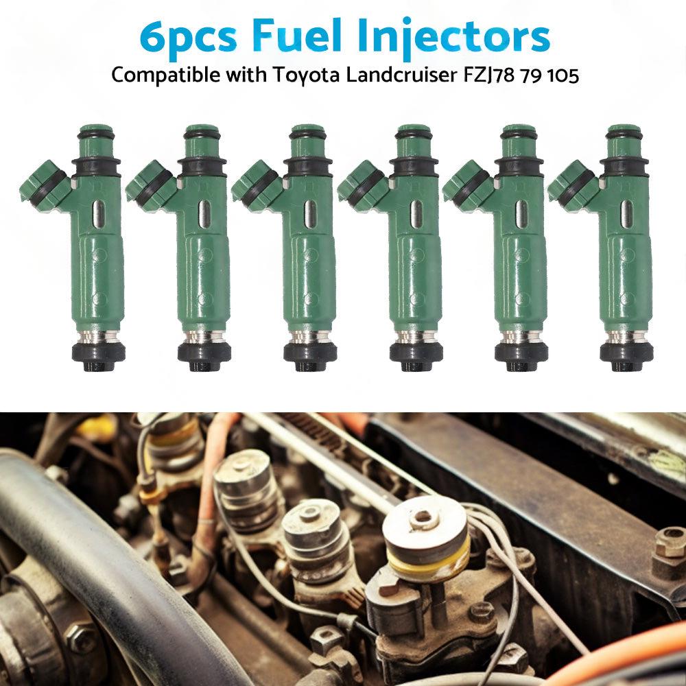 6PCS Fuel injector Suitable for Toyota Land cruiser FZJ78 79 80 105 4. 5L 1FZ-FE.