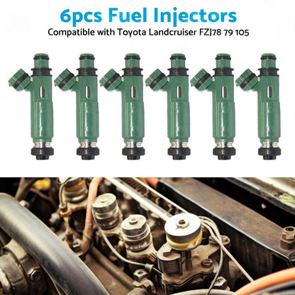 6PCS Fuel injector Suitable for Toyota Land cruiser FZJ78 79 80 105 4. 5L 1FZ-FE.