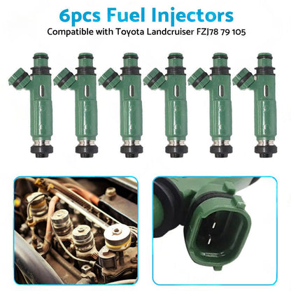 6PCS Fuel injector Suitable for Toyota Land cruiser FZJ78 79 80 105 4. 5L 1FZ-FE.