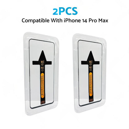 2PCS Tempered Glass Screen Protector Suitable For iPhone 14/ Pro/ Max/ Plus.