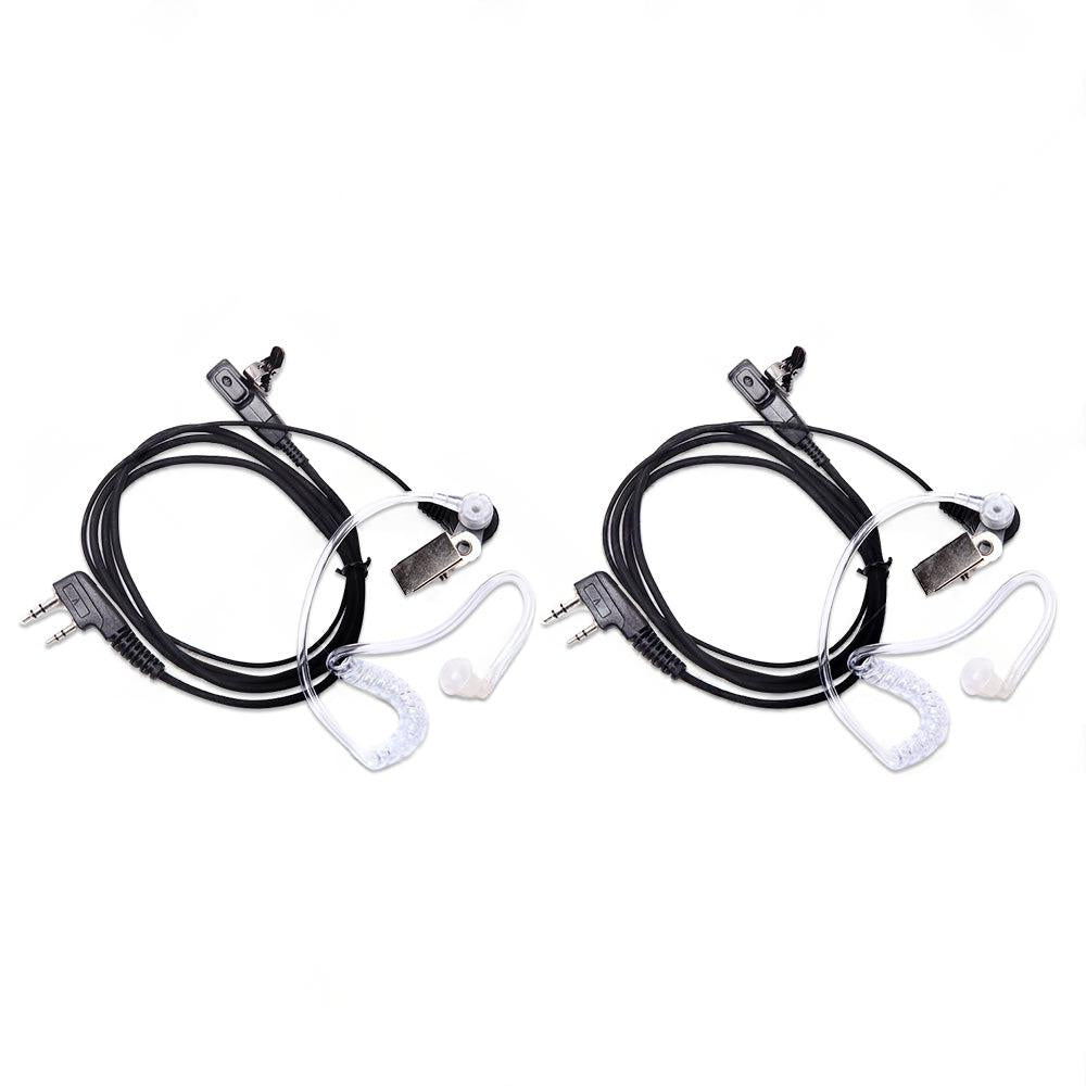 2PCS Covert Acoustic Tube Earpiece Headset Mic Suitable for Baofeng Kenwood.