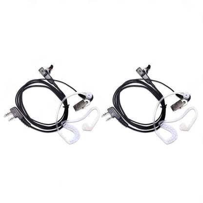2PCS Covert Acoustic Tube Earpiece Headset Mic Suitable for Baofeng Kenwood.