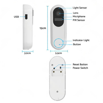 1080P WIFI Doorbell 2. 4G  and  5G Wireless Video Intercom Security Door Camera.