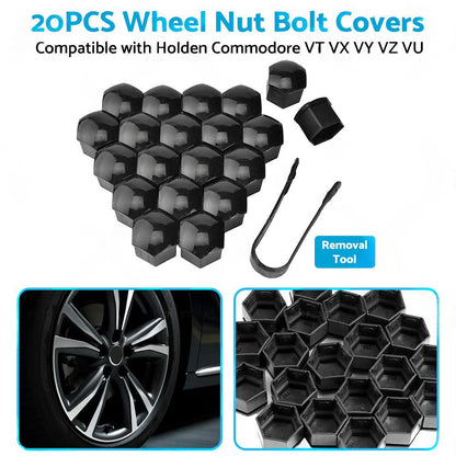 20PCS 19mm Wheel Nut Lug Bolt Covers Caps Suitable for Holden Commodore VB to VZ.